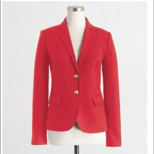 J CREW 2 Red The Original Wool Schoolboy Blazer Jacket Gold Button Detailing